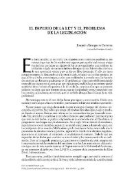 El imperio de la ley y el problema de la legislación / Joaquín Almoguera Carreres | Biblioteca Virtual Miguel de Cervantes