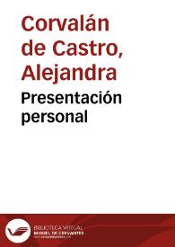 Presentación personal | Biblioteca Virtual Miguel de Cervantes