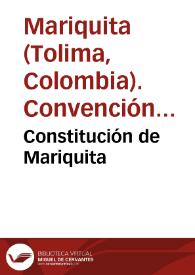 Constitución de Mariquita | Biblioteca Virtual Miguel de Cervantes