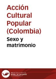 Sexo y matrimonio | Biblioteca Virtual Miguel de Cervantes