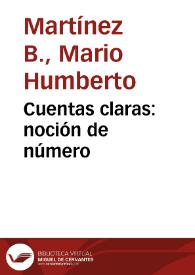 Cuentas claras: noción de número | Biblioteca Virtual Miguel de Cervantes