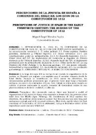 Percepciones de la justicia en España a comienzos del siglo XX: los ecos de la Constitución de 1812 / Miguel Ángel Morales Payán | Biblioteca Virtual Miguel de Cervantes