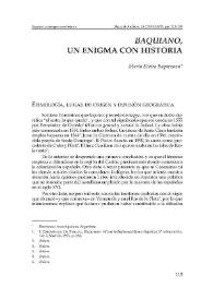 "Baquiano", un enigma con historia / María Elvira Sagarzazu | Biblioteca Virtual Miguel de Cervantes
