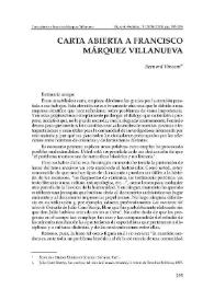 Carta abierta a Márquez Villanueva / Bernard Vincent | Biblioteca Virtual Miguel de Cervantes