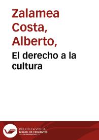 El derecho a la cultura | Biblioteca Virtual Miguel de Cervantes