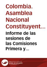 Informe de las sesiones de las Comisiones Primera y Quinta del día 9 de mayo de 1991 | Biblioteca Virtual Miguel de Cervantes