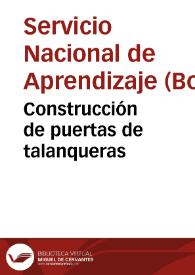 Construcción de puertas de talanqueras | Biblioteca Virtual Miguel de Cervantes