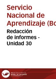 Redacción de informes - Unidad 30 | Biblioteca Virtual Miguel de Cervantes