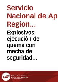 Explosivos: ejecución de quema con mecha de seguridad - Módulo No. 4 | Biblioteca Virtual Miguel de Cervantes