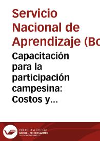 Capacitación para la participación campesina: Costos y precio de producción No. 6 | Biblioteca Virtual Miguel de Cervantes