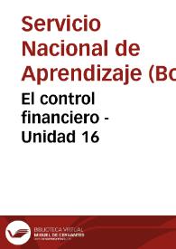 El control financiero - Unidad 16 | Biblioteca Virtual Miguel de Cervantes