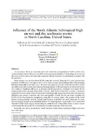 Influence of the North Atlantic Subtropical High on wet and dry sea-breeze events in North Carolina, United States / Nicholas T. Luchetti, Rosana Nieto Ferreira, Thomas M. Rickenbach, Mark R. Nissenbaum, Joel D. McAuliffe | Biblioteca Virtual Miguel de Cervantes