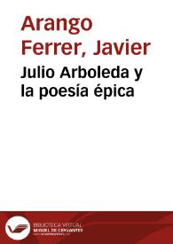 Julio Arboleda y la poesía épica | Biblioteca Virtual Miguel de Cervantes