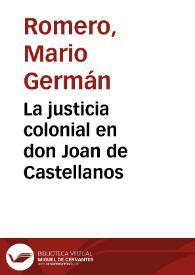 La justicia colonial en don Joan de Castellanos | Biblioteca Virtual Miguel de Cervantes