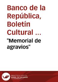"Memorial de agravios" | Biblioteca Virtual Miguel de Cervantes