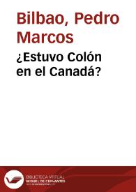 ¿Estuvo Colón en el Canadá? | Biblioteca Virtual Miguel de Cervantes