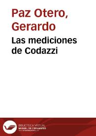 Las mediciones de Codazzi | Biblioteca Virtual Miguel de Cervantes