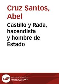 Castillo y Rada, hacendista y hombre de Estado | Biblioteca Virtual Miguel de Cervantes