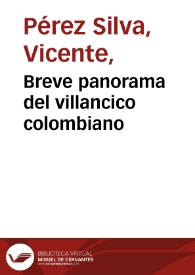 Breve panorama del villancico colombiano | Biblioteca Virtual Miguel de Cervantes