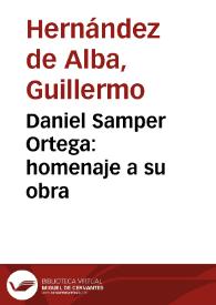 Daniel Samper Ortega: homenaje a su obra | Biblioteca Virtual Miguel de Cervantes