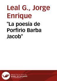 "La poesía de Porfirio Barba Jacob" | Biblioteca Virtual Miguel de Cervantes