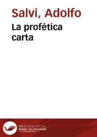 La profética carta | Biblioteca Virtual Miguel de Cervantes