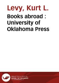 Books abroad : University of Oklahoma Press | Biblioteca Virtual Miguel de Cervantes