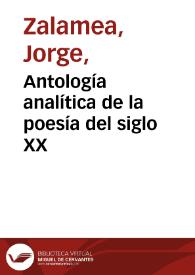 Antología analítica de la poesía del siglo XX | Biblioteca Virtual Miguel de Cervantes