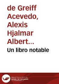 Un libro notable | Biblioteca Virtual Miguel de Cervantes