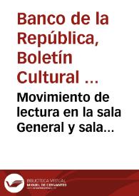 Movimiento de lectura en la sala General y sala Colombia: Julio a Agosto de 1973 | Biblioteca Virtual Miguel de Cervantes