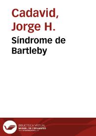 Síndrome de Bartleby | Biblioteca Virtual Miguel de Cervantes