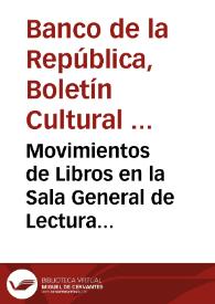 Movimientos de Libros  en la Sala General de Lectura durante el mes de julio de 1960 | Biblioteca Virtual Miguel de Cervantes