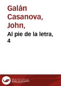 Al pie de la letra, 4 | Biblioteca Virtual Miguel de Cervantes