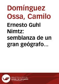 Ernesto Guhl Nimtz: semblanza de un gran geógrafo humanista | Biblioteca Virtual Miguel de Cervantes