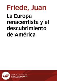 La Europa renacentista y el descubrimiento de América | Biblioteca Virtual Miguel de Cervantes