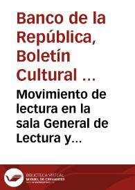 Movimiento de lectura en la sala General de Lectura y sala Colombia:  septiembre de 1967 | Biblioteca Virtual Miguel de Cervantes