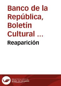 Reaparición | Biblioteca Virtual Miguel de Cervantes