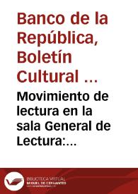 Movimiento de lectura en la sala General de Lectura: julio de 1964 | Biblioteca Virtual Miguel de Cervantes