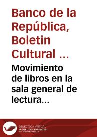 Movimiento de libros en la sala general de lectura durante el mes de Noviembre de 1960 | Biblioteca Virtual Miguel de Cervantes