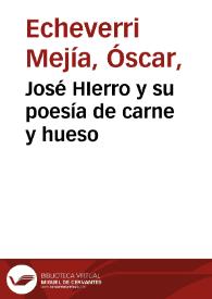 José HIerro y su poesía de carne y hueso | Biblioteca Virtual Miguel de Cervantes