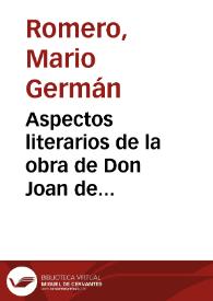 Aspectos literarios de la obra de Don Joan de Castellanos: Capítulo III | Biblioteca Virtual Miguel de Cervantes