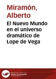 El Nuevo Mundo en el universo dramático de Lope de Vega | Biblioteca Virtual Miguel de Cervantes