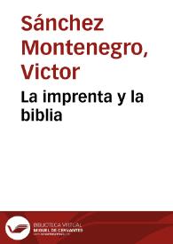 La imprenta y la biblia | Biblioteca Virtual Miguel de Cervantes