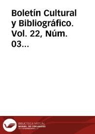 Boletín Cultural y Bibliográfico. Vol. 22, Núm. 03 (1985) | Biblioteca Virtual Miguel de Cervantes