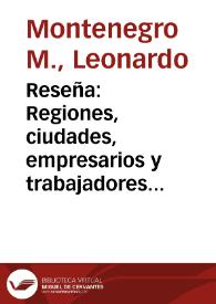 Reseña: Regiones, ciudades, empresarios y trabajadores en la historia de Colombia | Biblioteca Virtual Miguel de Cervantes
