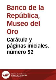 Carátula y páginas iniciales, número 52 | Biblioteca Virtual Miguel de Cervantes