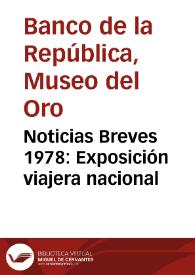 Noticias Breves 1978: Exposición viajera nacional | Biblioteca Virtual Miguel de Cervantes