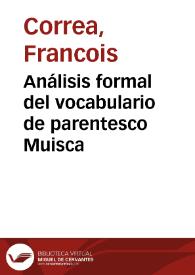 Análisis formal del vocabulario de parentesco Muisca | Biblioteca Virtual Miguel de Cervantes