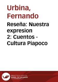 Reseña: Nuestra expresion 2: Cuentos - Cultura Piapoco | Biblioteca Virtual Miguel de Cervantes