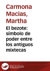 El bezote: símbolo de poder entre los antiguos mixtecas | Biblioteca Virtual Miguel de Cervantes